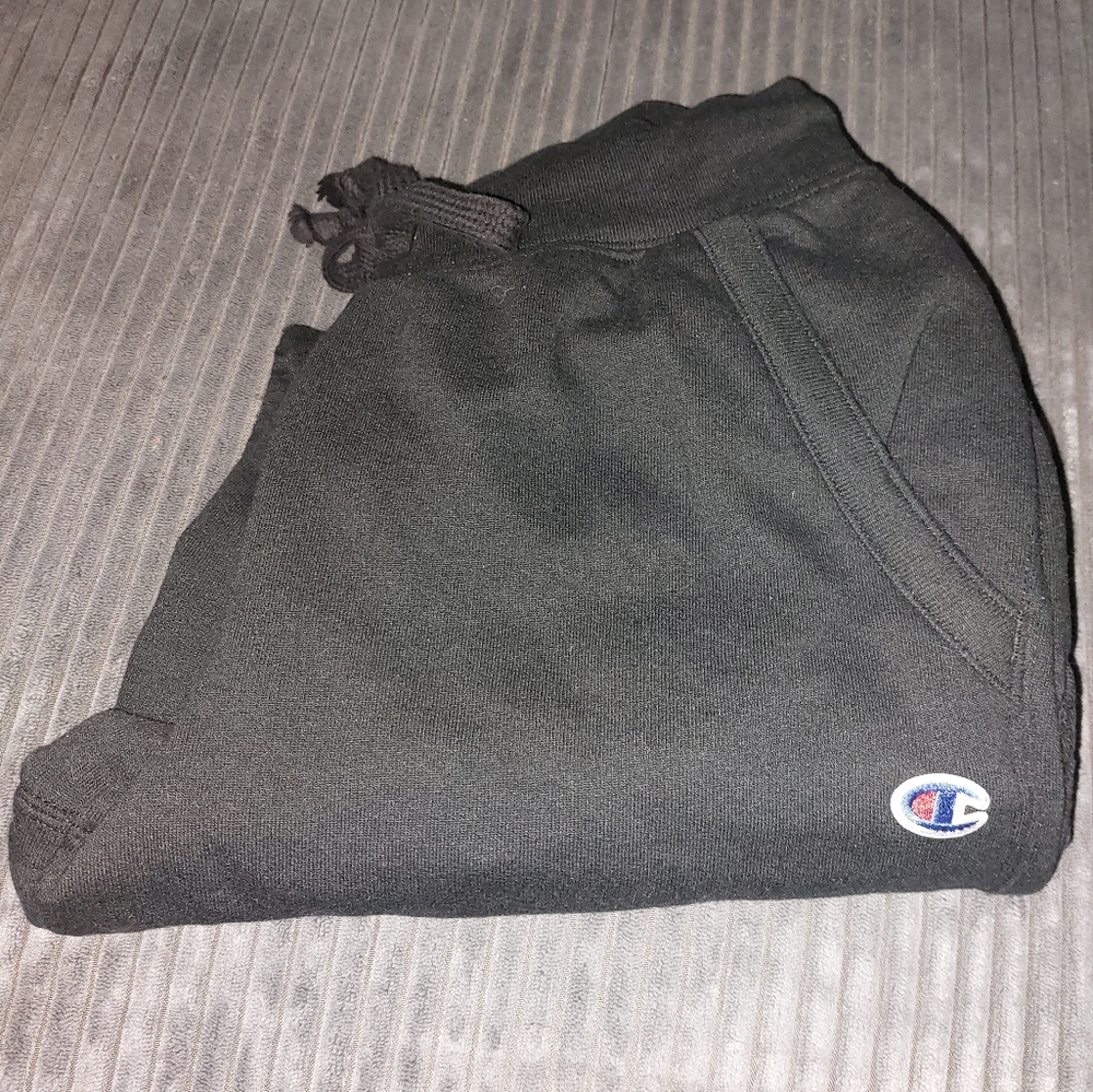 Champion Black Knit Logo Sweatpants - Picture 3 of 5
